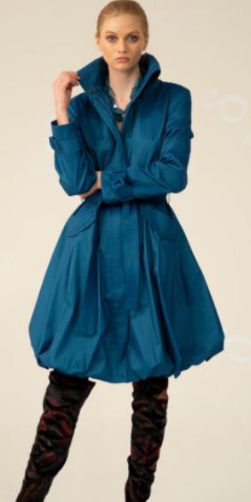 Water Resistant Rich Stretch Duppioni Classic Bubble Coat Dress