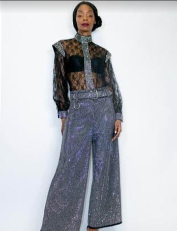 Sequin Belted Pant