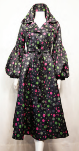 Print Dots Bubble Coat-Dress